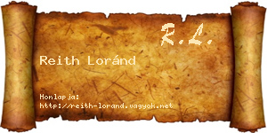 Reith Loránd névjegykártya